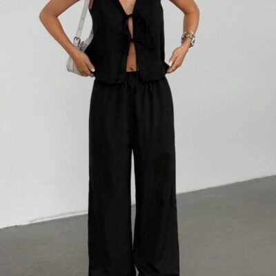 Set de pantalón y top estilo chaleco