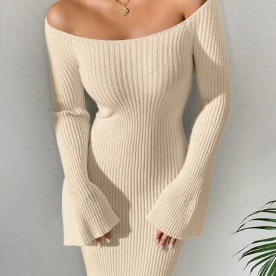 Vestido tejido de canalé