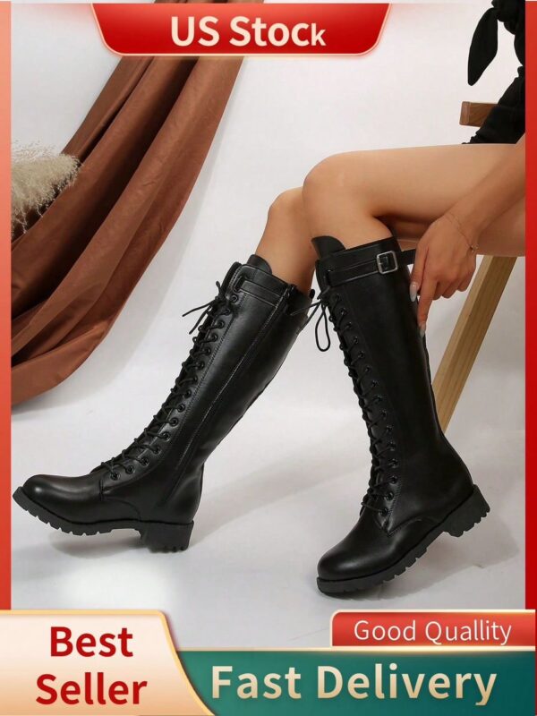Botas altas con cordones